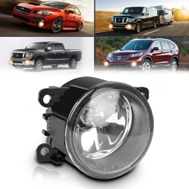 TangMiGe Fog Lights Lamps Assembly for Nissan Honda Ford Acura Subaru Suzuki Lincoln Jaguar Accessories Driving Fog Light, Replacement 4F9Z15200AA 4F9Z15200AACP FO2592217 88358, Clear Len, 1PCS