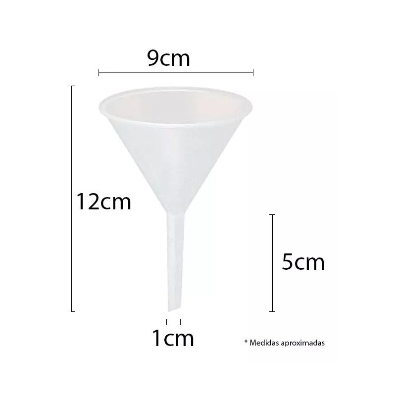 Nacional Embudo De Plástico 9 Cm Diámetro. Polietileno Con 10