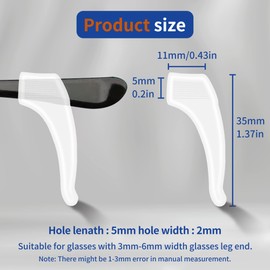 SooGree Soft Silicone Eyeglass Ear Hooks, 12 Pairs of Non-Slip Eyeglasses Ear Grips for Glasses, Sunglasses, Reading Glasses (Clear)