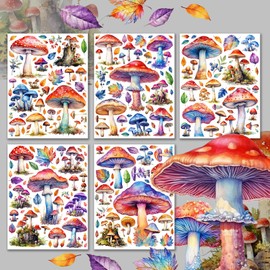 Decoupage Paper Pack (15 Sheets 8"x11") Psychedelic Mushrooms HANATABA Vintage Styled Ephemera Pictures for Decoupage Craft and Scrapbooking