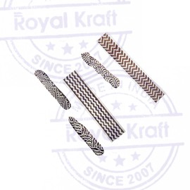 Royal Kraft Innovative Shapes Chevron and Border Wood Blocks for Printing (Set of 5)