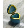 Greenbrier Heart Shaped Trinket Box Hinged Jewelry Gift Box Teal