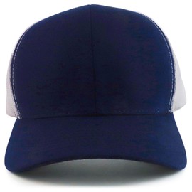 Trendy Apparel Shop - Gorra de béisbol de malla para camionero (tamaño XXL), Azul marino y blanco, XX-Large