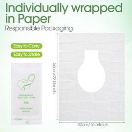 LemonRoad 240 Pack Individually Wrapped Toilet Seat Covers Disposable Flushable for Travel Full Coverage Paper Liners for Public Bathroom & Camping & Airports(16.5 × 22.1 Inch)
