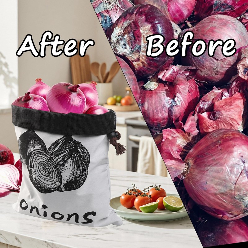 LLMSIX 2pcs Onion Storage, Potato Bag, Reusable Potato and Onion
