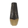 Deco 79 60751 Ceramic Marbling Vase, 18" x 7", Black/White/Gold