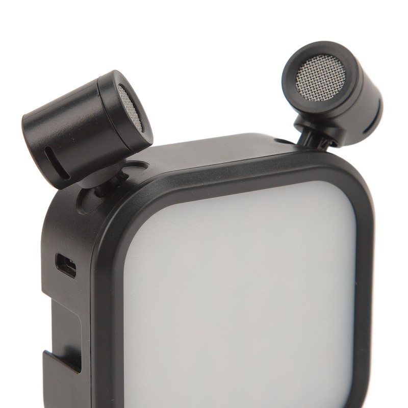 Stereo Microphone Light 10 Levels Brightness Dual Mic Fill Lamp