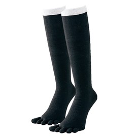 SSK Baseball Five-Toed Color Socks (Reinforced Back) [Men's], Black, Free size