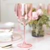 Pink Wine Cup with Gold rim Plastic Wine Glasses Set