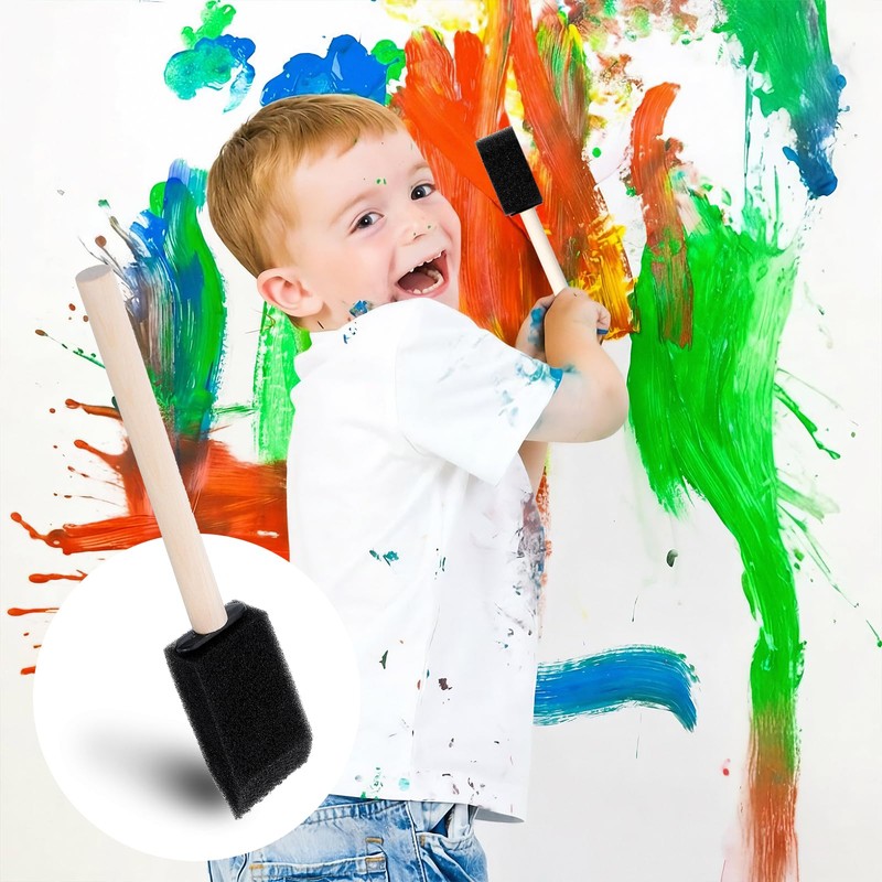 6 Pcs Foam Paint Brushes, Practical Sponge Brushes, Equipped with