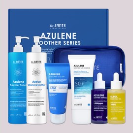 [Sante Azulene Soother 6-Piece Set] Soother Toner Cleanser Soother Cream Sun Essence Soother Ampoule Jojoba Oil / [상떼 아줄렌 수더 6종 세트] 수더토너 클렌저 수더크림 선에센스 수더앰플 호호바오일