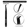 Nanotec Pinzette für Wimpern, japanischer Edelstahl, Premium-Qualität, russische Volumenzange E2