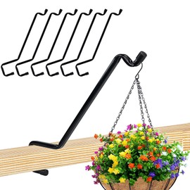 ziroland 6-Pack Heavy Duty Swivel Deck Hook Rail Hanger for Hanging Bird Feeders, Plants, Wind Chimes, Lanterns - Fits Rails 2x4, 2x6 and 2x8
