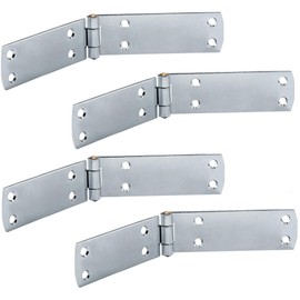 Gedotec Heavy Door Hinge - Screw-On Tape | Pack of 4 - Shutter Hinges Made of Steel | 180 x 35 mm | Door Hinge Blue Galvanised | Hinges Door Material Thickness 2 mm | Drilling Tape Metal for Screwing