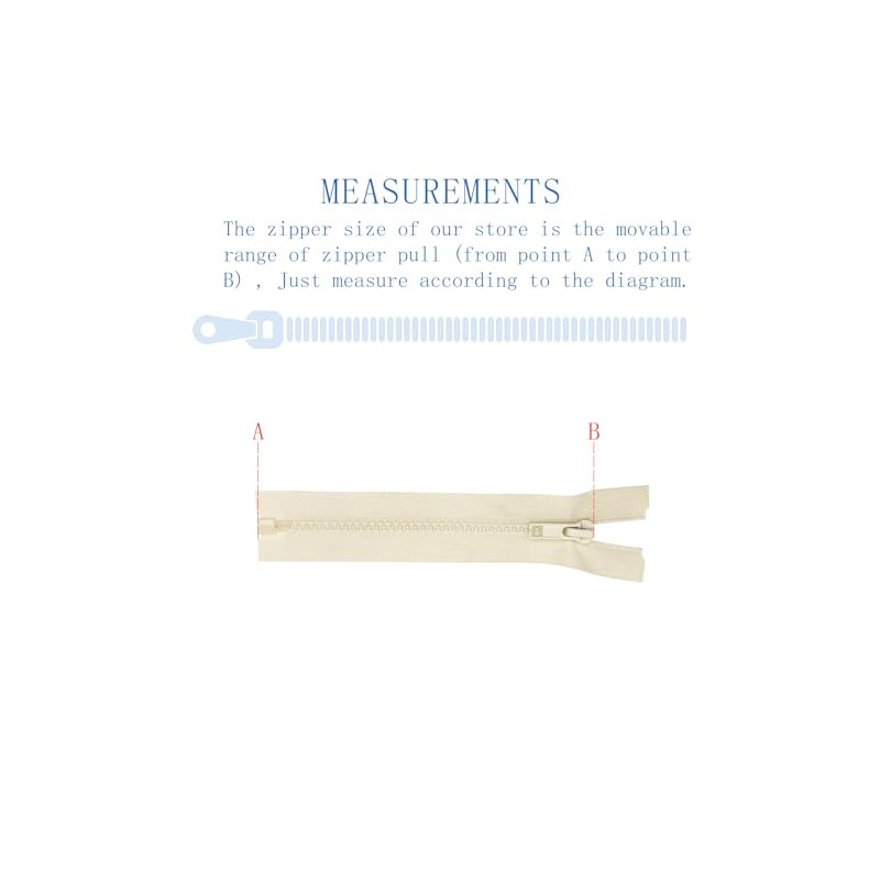 ANPURZII 3PCS #5 12 Inch Beige Separating Jacket Zippers for