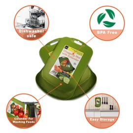 Chop and Drain Plastic Cutting Board with Colander BPA-Free Dishwasher Safe