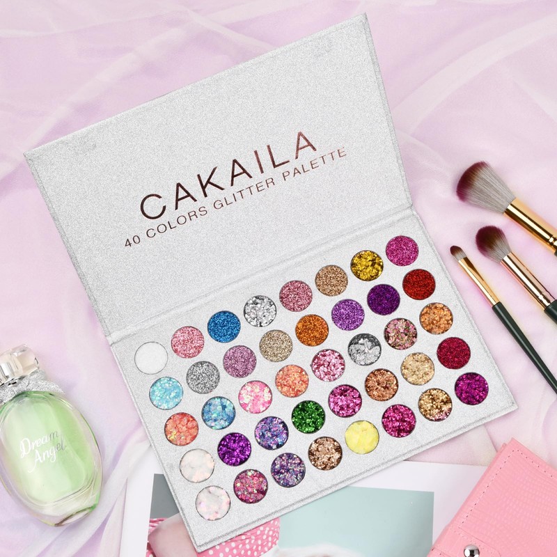 Bezavea 40-Color Eyeshadow Palette with Highly Pigmented Glitters and Shimmers