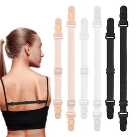 Prasacco 3 Pairs Bra Straps Clip, Bra Strap Holder, Elastic Bra Strap Holder for Slipping, Women's Non-Slip Adjustable Bra Straps, Back Bra Shoulder Straps Clip for Running, Climbing, Training, Black