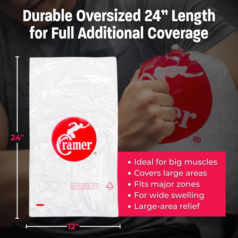 Cramer Large Ice Bags For Injuries, Clear Ice Bags for