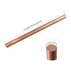 HWYEE 1PCS 99.98% Pure Copper Rod 3/8''(10mm) Dia 8.031'' Lengther copper Round, Rod Solid Copper Bar for Metal DIY Craft Metal Working Hobbies