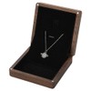 FINGERINSPIRE Walnut Wood Necklace Box 4x4x1.5Inch Square Wood Pendant Display