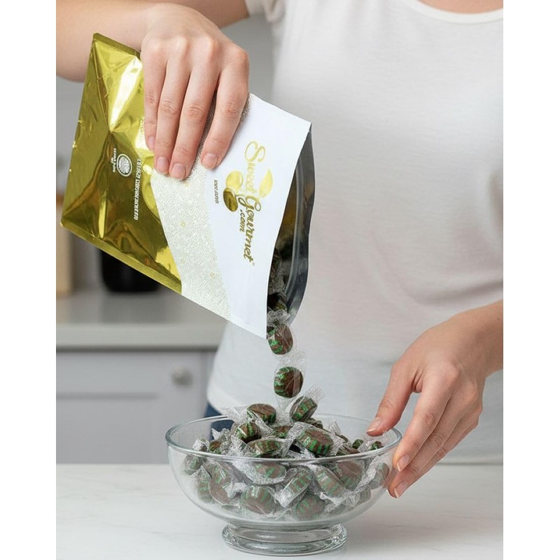 SweetGourmet Classic Chocolate Mint Starlight Hard Candy, Individually Wrapped, 3