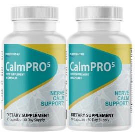 PUREFIGH4U CalmPro5, Nerve Calming Support Capsules Supplement, Calm Pro 5 - 2 Bottles