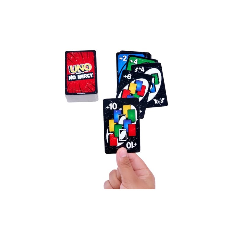 Mattel UNO No Mercy Juego de Cartas 7 Años