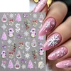 8 Pcs Snowflake Nail Stickers 5D Embossed Self-Adhesive Xmas Snowball
