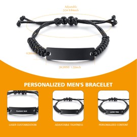 desdemona Christian Bible Verse Romans 8:38-39 inspirational Encouragement Gifts Faith Bracelet, Engraved Stainless Steel Adjustable Wristband Jewelry Cross Bracelet ,Rope ID Bracelet Wristband For Men and Women