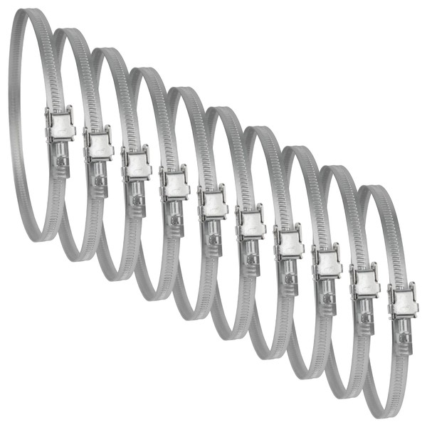 6" Inch Ducting Clamp - 10 Pieces of Adjustable Galvanized