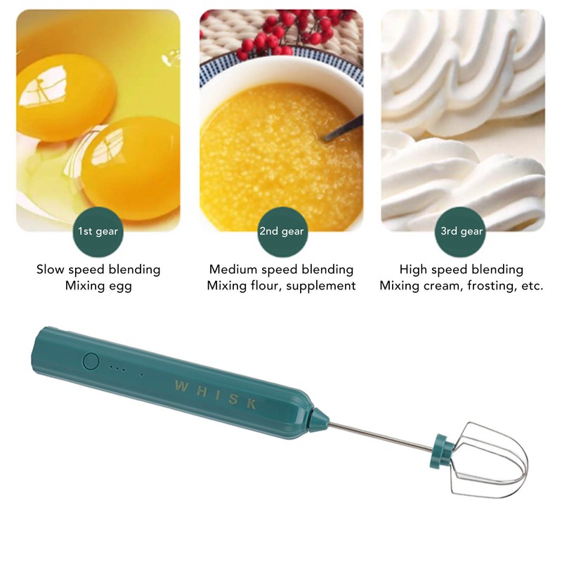 USB Household Stainless Steel Electric Mixer Handheld Small Mixer Wireless