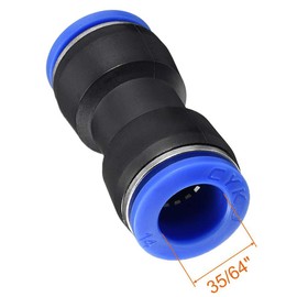 TA-VIGOR 14mm Push to Connect Fittings, 35/64” OD Air Line Quick Connectors, Straight Tube Fittings, Pneumatic Air Hose Connectors Kit, Plastic Push-to-Connect Air Fittings, 10Pcs