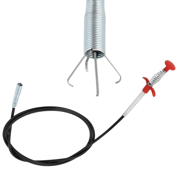 QWORK® 200 cm Claw Gripper Extra Flexible Drain Spiral with