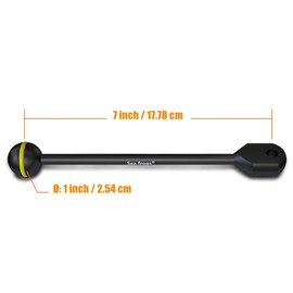 Sea Frogs 7 inch / 17.78 cm aluminium YS adapter, 1 inch ball arm for connecting strobe/video light to underwater housing