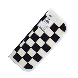 Pencil Case, Korea Checkered Pattern, Pen Case, Brush Bag, Junior School Student, Pen with Zipper (White)