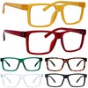 Gr8Sight 6 Pack Reading Glasses with Screwless Spring Hinge Metalless