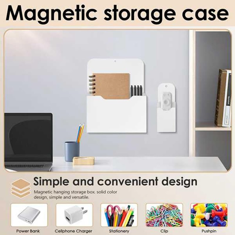 AWAOVV 1Set Magnetic Storage Box Whiteboard Pencil Holders School Supplies,