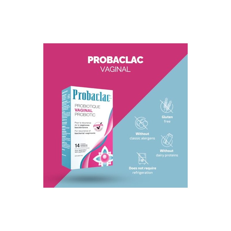 Probaclac- Fórmula Vaginosis Bacteriana Probiótica Vaginal. Reduce la recurrencia de