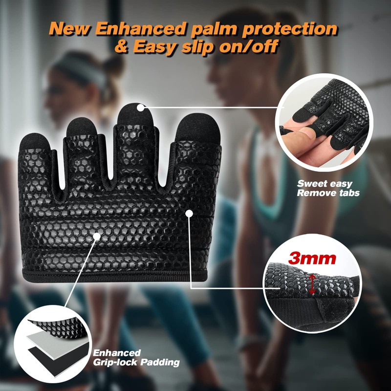 RYMNT Minimal Workout Gloves,Short Micro Weight Lifting Gloves Grip Pads