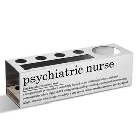 VYNWPDFLI Psychiatric Nurse Gift, Appreciation Desk Organizer for Mental Health Professionals, Functional and Inspirational Office Accessory, Stainless Steel Pen Holder,15 x 4 x 4 cm,LBA26