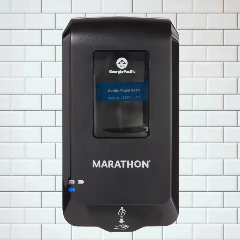 Marathon Automated Soap Dispenser, Black, 6.5”W x 4”D x 11.7”H