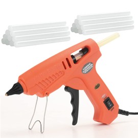 FLZOSPER 60/100W Full Size Hot Glue Gun with 20-Piece Glue Sticks，Dual Power Large Glue Gun High Temp Melt Glue Gun Kit Suitable for DIY Arts Craft Projects, Home Quick Repairs, Gray