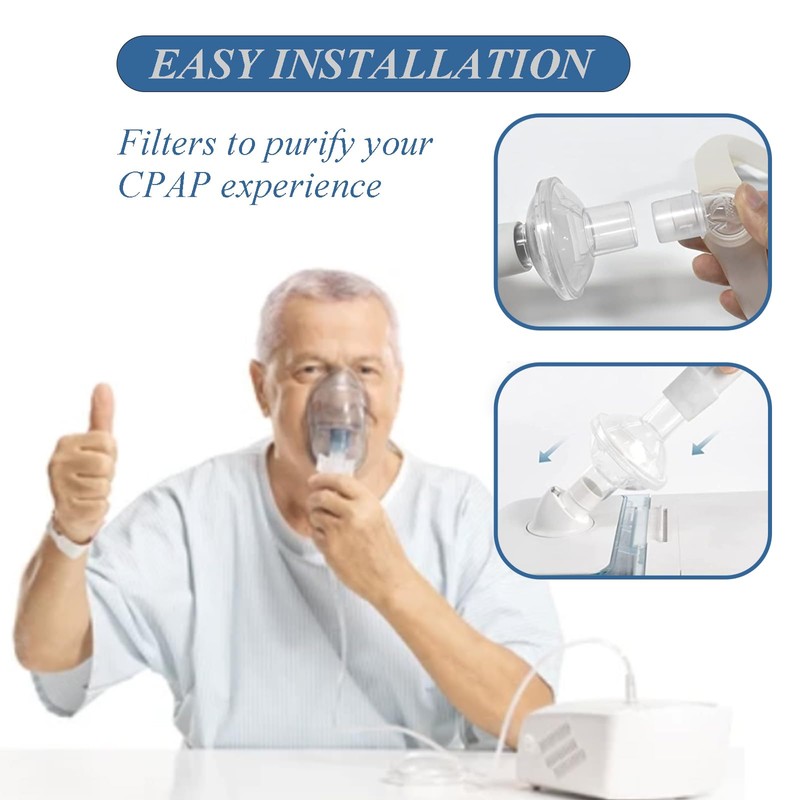 Universal CPAP Inline Filter Machine Bacteria Filter, Compatible with CPAP
