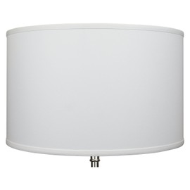 FenchelShades.com 18" Top Diameter x 18" Bottom Diameter 12" Height Cylinder Drum Lampshade USA Made (Linen White)