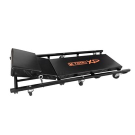 K Tool International XD74942 40" Automotive Creeper with Adjustable Headrest for Garages, Repair Shops, and DIY, Fully Padded, (6) 2" Oil Resistant Rubber Castors, Heavy Duty Steel Frame, Red/Black