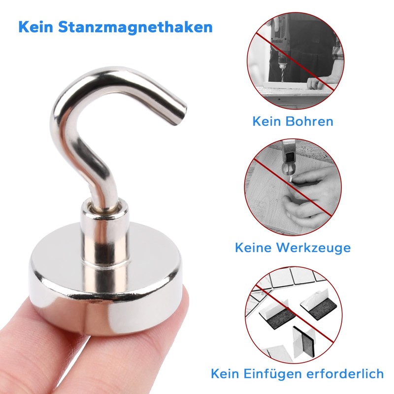 Aenienoe Magnetic Hooks Extra Strong 32 mm Magnetic Hook Strong