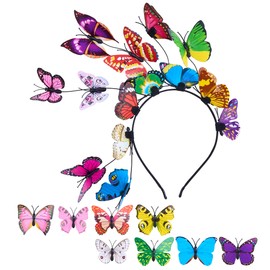 Butterfly Fascinators for Women, Butterfly Clip Headband with Adjustable Wire, Butterfly Headpiece Set for Party, 5 Colors