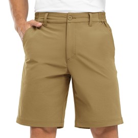 BGOWATU Mens Stretch Golf Shorts Lightweight Quick Dry Hiking Cargo Camping Athletic Work Flat Front Shorts with Multi Pockets Olive Green Size 32