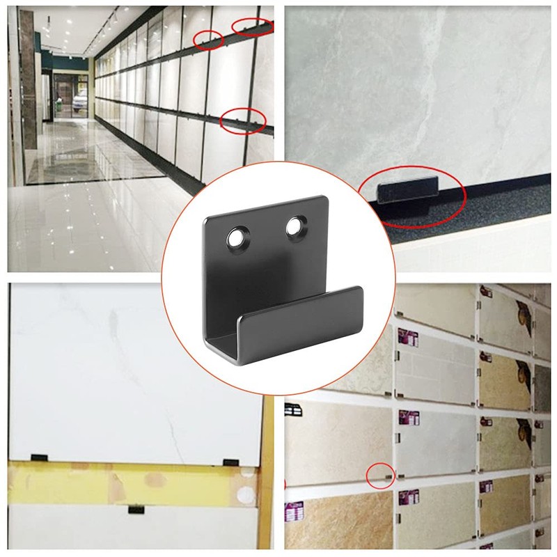 ZHIQIN 6 Pcs Black Heavy Duty Hooks Ceramic Tile Brackets